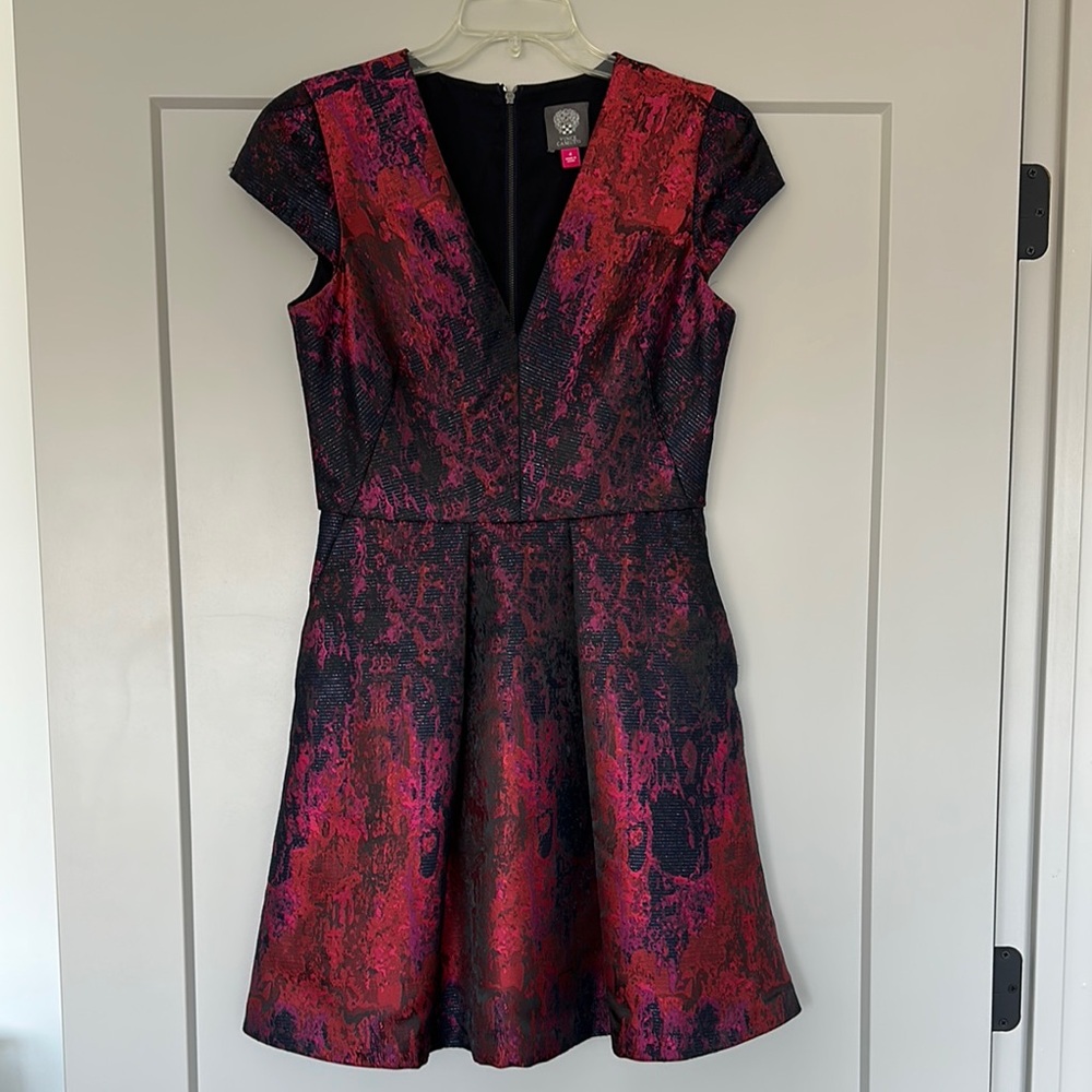 Elegant Blue and Red Women's Dress